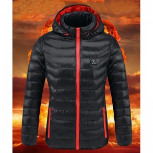 Women USB Electric Battery Heated Jackets Outdoor Long Sleeves Heating Hooded Coat Jackets Warm Winter Thermal Clothing